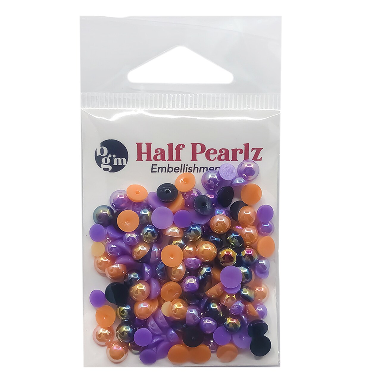 Buttons Galore Flat Back Half Pearls in AB Finish - Multiple Color Assortments - 36 Grams